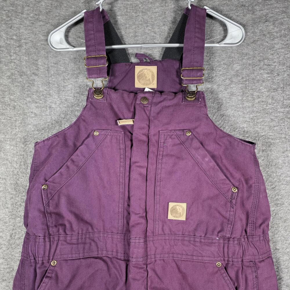 Berne Ski Pants Youth Large 14-16 Purple Insulated Bib Overalls Winter Snow